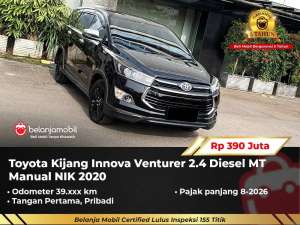 Jual bekas GARANSI 5THToyota Kijang Innova Venturer 2.4 Diesel MT 20202021,lokasi di Tangerang Selatan Kota