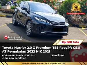 Jual bekas GARANSI 5THToyota Harrier 2.0 Z Premium TSS Facelift 20212022,lokasi di Jakarta Selatan