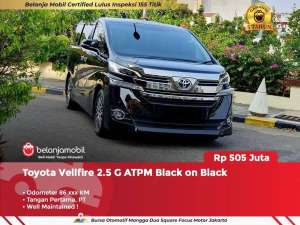 Jual bekas GARANSI 5THToyota Vellfire 2.5 G ATPM Black on Black 2017 2018,lokasi di Jakarta Utara
