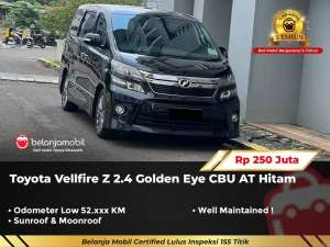 Jual bekas GARANSI 5THToyota Vellfire Z 2.4 Golden Eye CBU AT 20142015,lokasi di Jakarta Barat