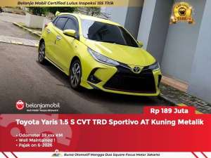 Jual bekas GARANSI 5THToyota Yaris 1.5 S CVT TRD Sportivo AT 20212022,lokasi di Jakarta Barat