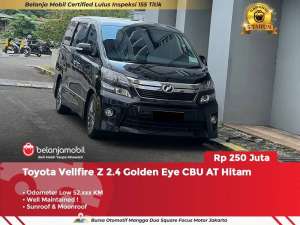 Jual bekas GARANSI 5THToyota Vellfire Z 2.4 Golden Eye CBU AT 2014 2015,lokasi di Jakarta Utara