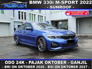 Jual bekas GARANSI PABRIK Odo24K OCTOBER GANJIL Sunroof BMW 330i M SPORT 2022,lokasi di Jakarta Utara