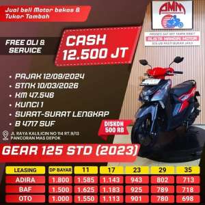 Jual bekas GEAR 125 STD 2023 DP 1 JT CC 0 KREDIVO TOKPED SPAYLETTER INDODANA,lokasi di Depok Kota