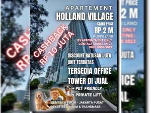 HOLLAND VILLAGE APARTEMEN PET FRIENDLY CEMPAKA PUTIH JAKARTA PUSAT lokasi di Jakarta Pusat, tersedia melalui melalui situs Olx