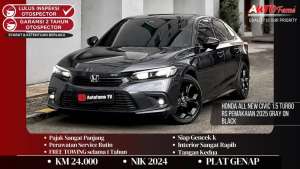 Jual bekas Honda All New Civic 1.5 Turbo RS Pemakaian 2025 Gray On Black NIK 2024,lokasi di Jakarta