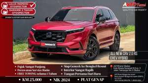 Jual bekas Honda All New CRV 2.0 RS eHEV Hybrid NIK 2024 Ignite Red On Black Pjk,lokasi di Jakarta Timur