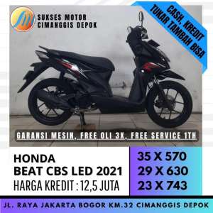 Jual bekas HONDA BEAT CBS 2021 CASH KREDIT DP 400 PROMO DI SUKSES MOTOR,lokasi di Jakarta Timur