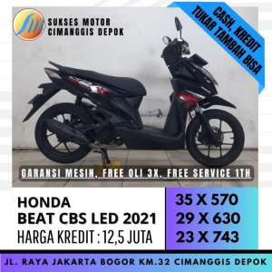 Jual bekas HONDA BEAT CBS 2021 CASH KREDIT DP 450 CC BISA SUKSES MOTOR,lokasi di Jakarta Timur