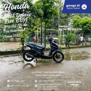 Jual bekas Honda Beat Deluxe 110cc CBS ISS Free balik nama Tahun 2023,lokasi di Jakarta Barat
