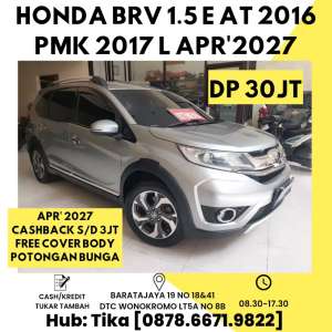 Jual bekas Honda BR-V 1.5 E AT Pmk 2017 L Pjk Apr 2027,lokasi di Surabaya Kota