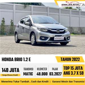 Jual bekas HONDA BRIO 1.2 E MATIC 2022,lokasi di  ,Jakarta Timur