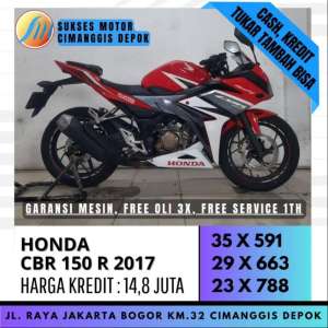 Jual bekas HONDA CBR 150R 2017 TERMURAH CASH KREDIT PROMO SUKSES MOTOR FREE OLI3X,lokasi di Jakarta Timur