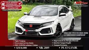 Jual bekas Honda Civic Type R FK8 NIK 2019 306dk 400Nm 2.0 Turbocharger Champions,lokasi di Jakarta Pusat