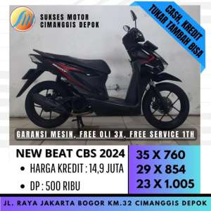 Jual bekas HONDA NEW BEAT CBS 2024 HITAM DP 500 PROMO SUKSES MOTOR,lokasi di Depok Kota