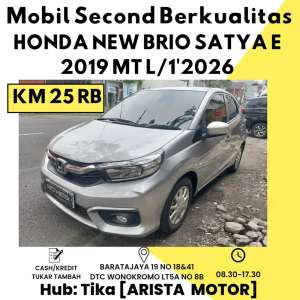 Jual bekas Honda New Brio 1.2 E Satya 2019 MT L1 Jul2026,lokasi di Surabaya Kota