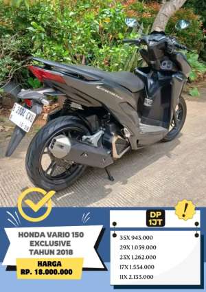 Jual bekas HONDA VARIO 150 EXCLUSIVE TAHUN 2018,lokasi di Tangerang Kota