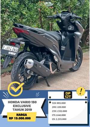 Jual bekas Honda Vario 150 Exclusive Tahun 2019 DP 1jt,lokasi di Jakarta Barat