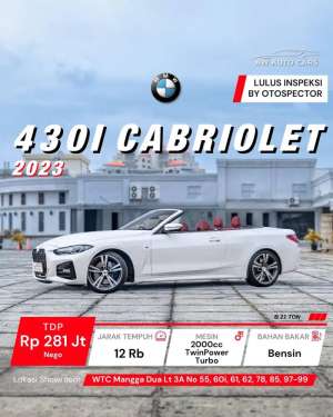 Jual bekas iDrive 8 BMW 430i Cabriolet M Sport 2023 Convertible 2024 id8,lokasi di Jakarta Selatan