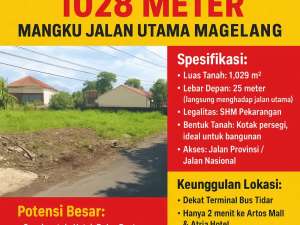 INVESTASI PREMIUM 1028M TANAH PEKARANGAN TERMINAL KOTA MAGELANG lokasi di Magelang Kota, tersedia melalui melalui situs Olx
