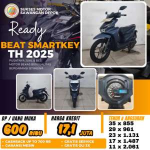 Jual bekas ISTIMEWA BEAT DELUXE 2025 SMARTKEY BIRU DOF UNIT MULUS BERGARANSI,lokasi di Jakarta Utara