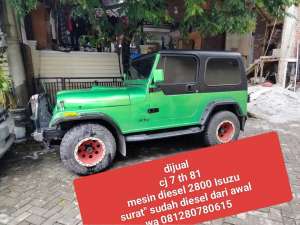 Jual bekas Jeep CJ 7 diesel th 81 swap engine Isuzu 4jb1T turbo diesel 2800cc,lokasi di Tangerang Kota