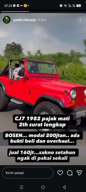 Jual bekas Jeep CJ 7 tahun 1982,lokasi di Sidoarjo  Kab.