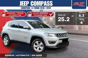 Jual bekas JEEP COMPASS LONGITUDE 20192018 TURBO LOW KM.26RBPAJAK PANJANG,lokasi di Jakarta Pusat