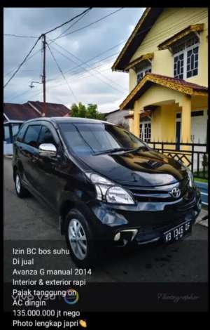 Jual bekas Jual avanza g manual 2014,lokasi di Pontianak Kota