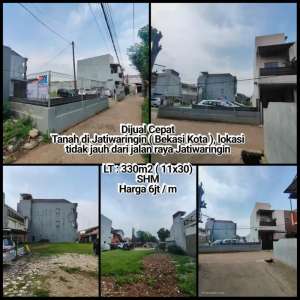 Jual Cepat Tanah dekat jalan raya Jatiwaringin lokasi strategis lokasi di Bekasi Kota, tersedia melalui melalui situs Olx