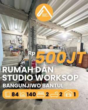 Jual Rumah Bangunjiwo Bantul Workshop Studio lokasi di Bantul Kab., tersedia melalui melalui situs Olx