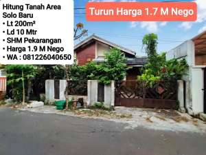 Jual Rumah Lama Hitung Tanah Area Solo Baru, Dekat The Park, Pakuwon lokasi di Surakarta Kota, tersedia melalui melalui situs Olx