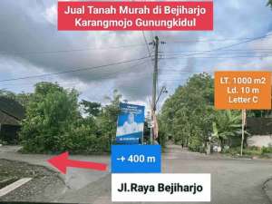 Jual tanah murah di kawasan wisata goa pindul bejiharjo Gunungkidul 1000 m2 hanya 65 juta lokasi di Gunung Kidul Kab., tersedia melalui melalui situs Olx
