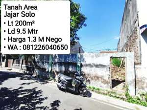 Jual Tanah Siap Bangun Area Jajar Solo, Dekat Manahan, Fajar Indah lokasi di Surakarta Kota, tersedia melalui melalui situs Olx
