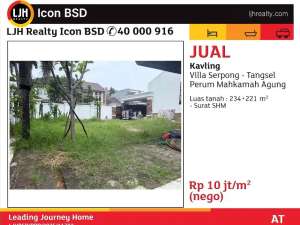 Kavling di villa serpong komplek mahkamah agung serpong lokasi di Tangerang Selatan Kota, tersedia melalui melalui situs Olx