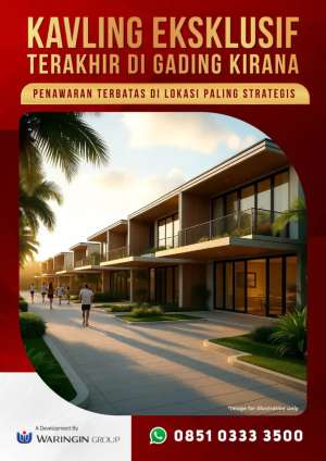KAVLING EKSKLUSIF TERAKHIR DI GADING KIRANA DISKON 10 lokasi di Jakarta Utara, tersedia melalui melalui situs Olx