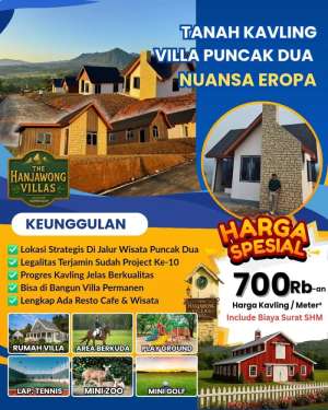 Keindahan dan kesegaran udara di tanah kavlung the hanjawong villas lokasi di Bogor Kab., tersedia melalui melalui situs Olx