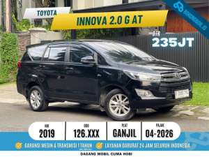 Jual bekas Kijang Innova G 2.0 AT 2019 Hitam,lokasi di Jakarta Selatan
