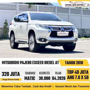 Jual bekas KM 38RB Mitsubishi Pajero Sport Exceed Diesel AT 2018 Putih,lokasi di Jakarta Selatan