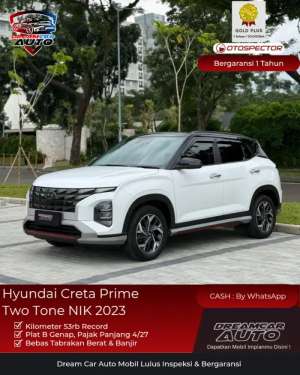 Jual bekas KM 53rbHyundai Creta Prime Two Tone IVT 2023 Non trend style,lokasi di Tangerang Selatan Kota