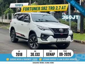 Jual bekas KM LOW FIRSTHAND Toyota Fortuner SRZ TRD 2.7 Bensin AT 2018 Putih,lokasi di Jakarta Timur