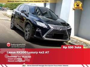 Jual bekas KM LOWLexus RX200 RX 200 Luxury 4x2 AT Hitam 2016 2017,lokasi di Jakarta Selatan