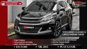 Jual bekas KM39RB Toyota Harrier 2.0 Advance GS LIMITED NIK 2015 Black On Black,lokasi di Jakarta Barat