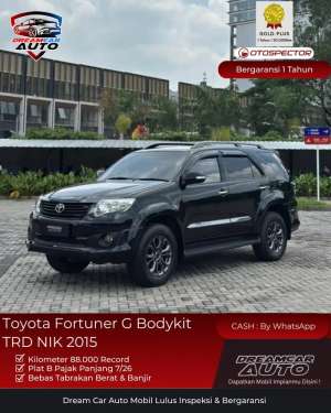Jual bekas KM88RB Toyota Fortuner G Bodykit TRD NIK 2015,lokasi di Jakarta Barat