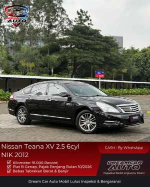 Jual bekas KM91RB Nissan Teana XV 2.5 6cyl NIK 2012,lokasi di Jakarta Barat