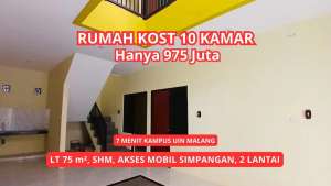 Kost Murah Malang 10 kamar hanya 900 jutaan lokasi di Malang Kota, tersedia melalui melalui situs Olx