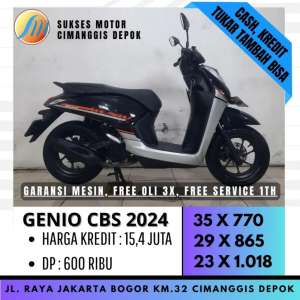 Jual bekas KREDIT GENIO CBS 2024 DP 600 TERMURAH CASHBACK UPTO700 SUKSES MOTOR,lokasi di Depok Kota