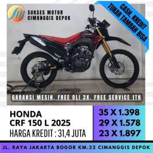 Jual bekas KREDIT MURAH CRF 150L 2025 UNIT BERGARANSI SUKSES MOTOR,lokasi di  ,Jakarta Timur