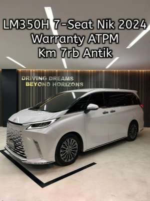 Jual bekas Lexus LM350 Hybrid LM350H 2025 Putih 7-Seater Km7rb Nik 2024 B2645PIN,lokasi di Jakarta Pusat