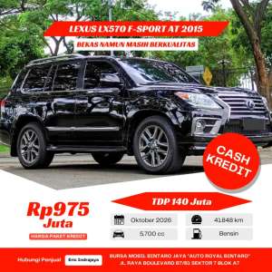 Jual bekas Lexus LX570 F-Sport AT 2015,lokasi di Jakarta Selatan